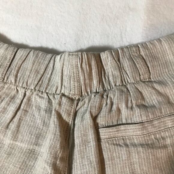 Garnet Hill sz 8 pleated linen pants trousers elastic waist pinstripes classic - Picture 5 of 12